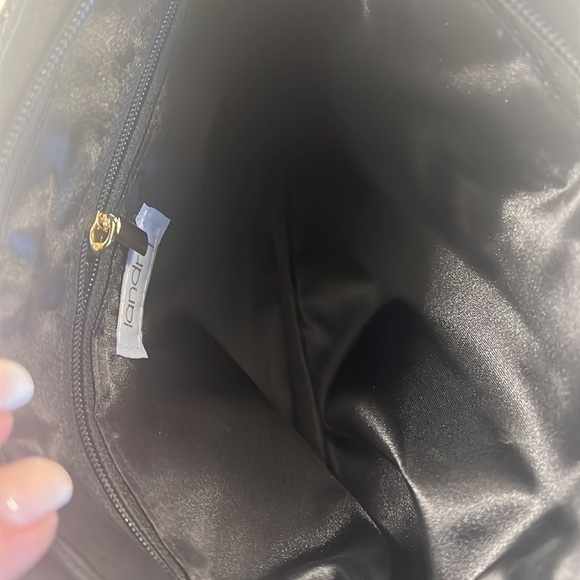 Landry black sequin with gold ring handle evening clutch - Picture 5 of 5